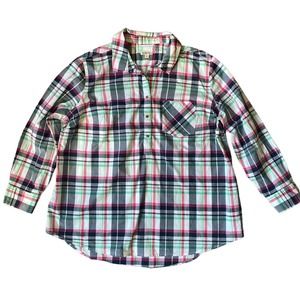 Plaid Tunic Pullover Shirt size 2XL